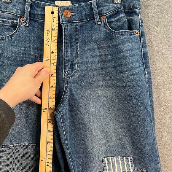 Logo Lavish Jeans Womens 4 Blue Dark Wash Patchwork - Picture 11 of 15